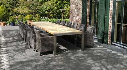 Tuinsets Natuursteen, hout en glas