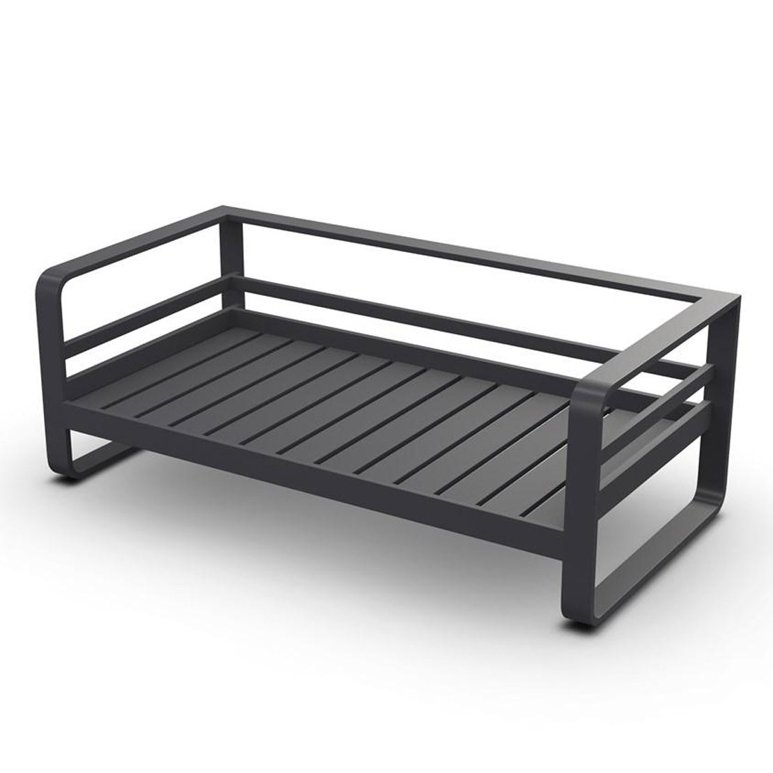 Reno Sofa 2-Seat Alu Charcoal Mat