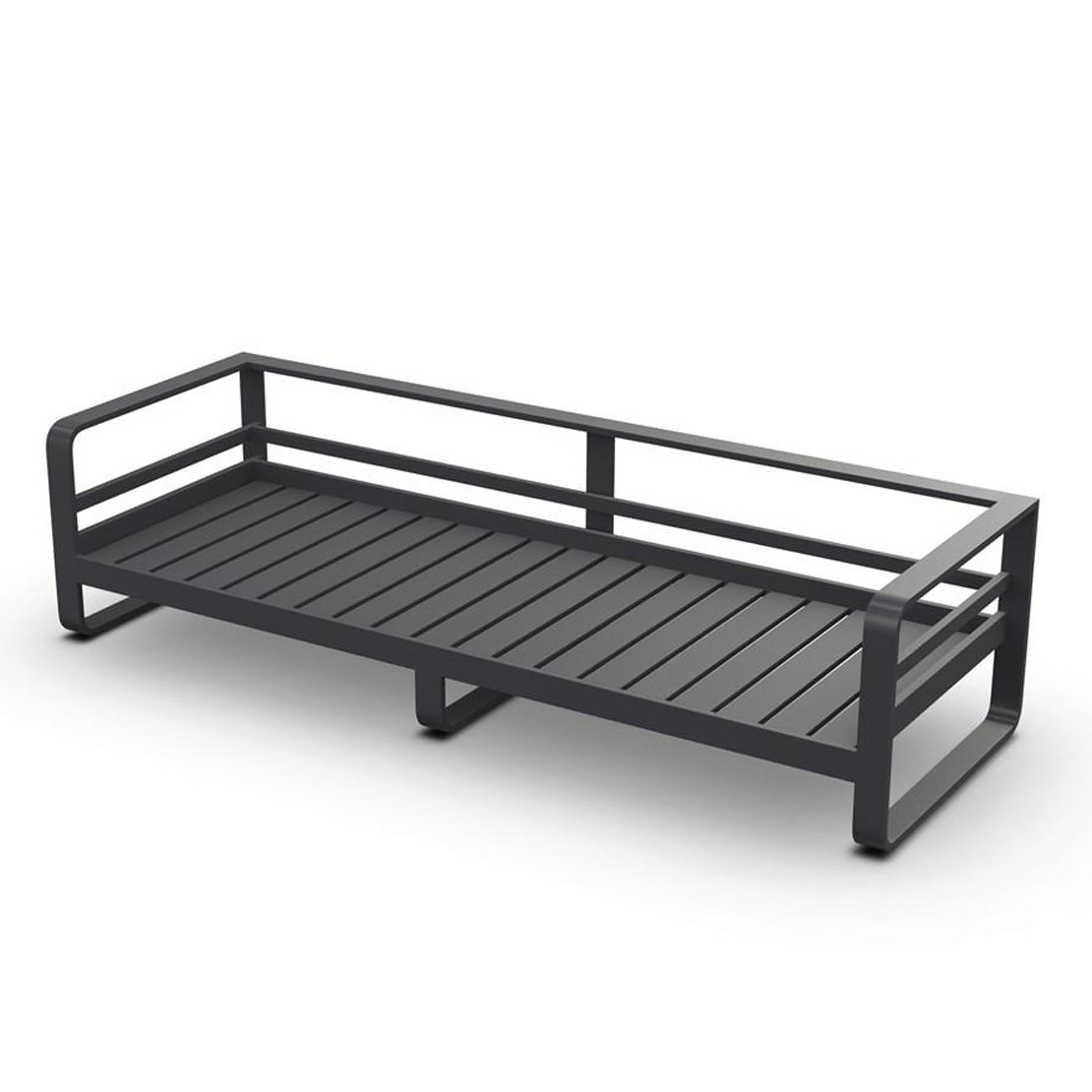 Reno Sofa 3-Seat Alu Charcoal Mat