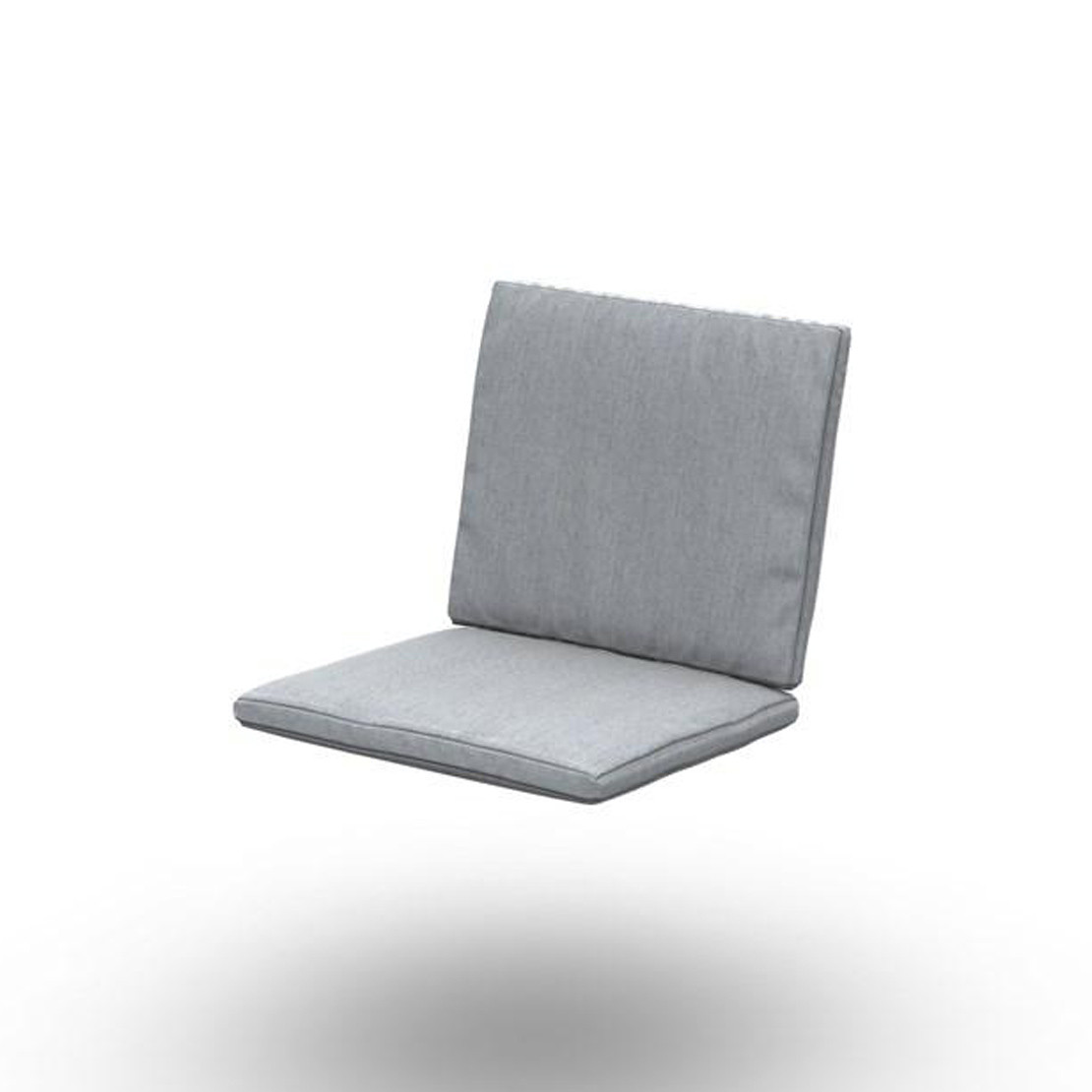 Ritz Alu Seat + Back Cushion In 1 Piece Sunbrella Grey Chine