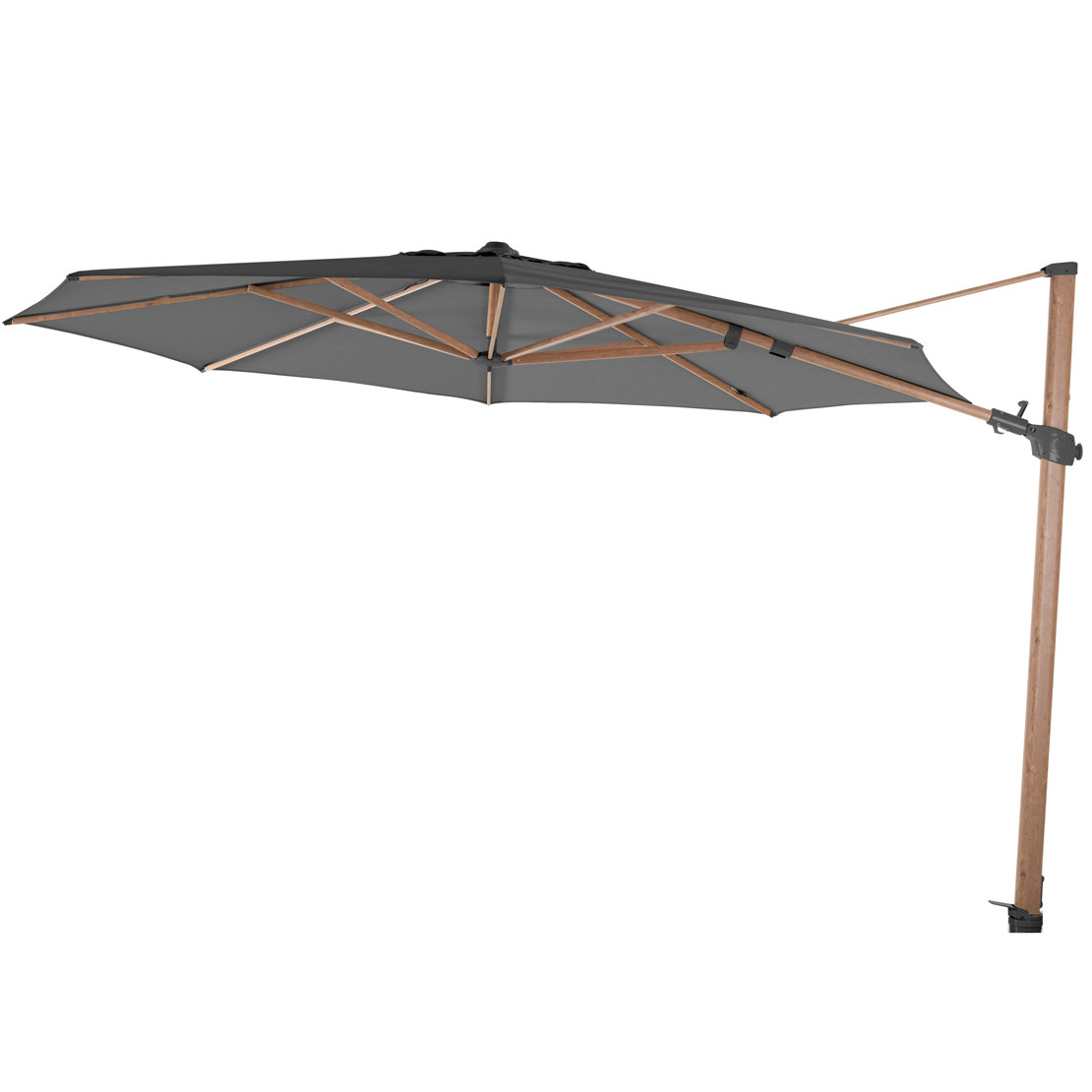 Siesta Premium 350 cm ø Woodlook frame Charcoal