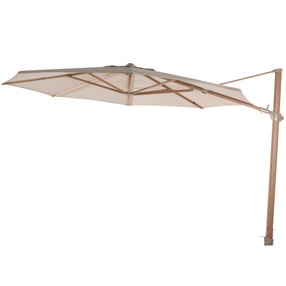 Siesta Premium 350 cm ø Woodlook frame Sand