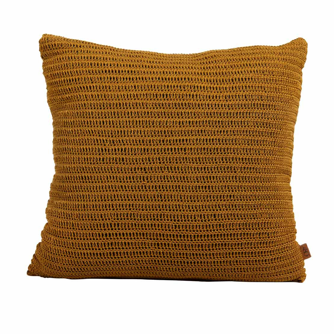 Knitted pillow caramel 60 X 60 cm