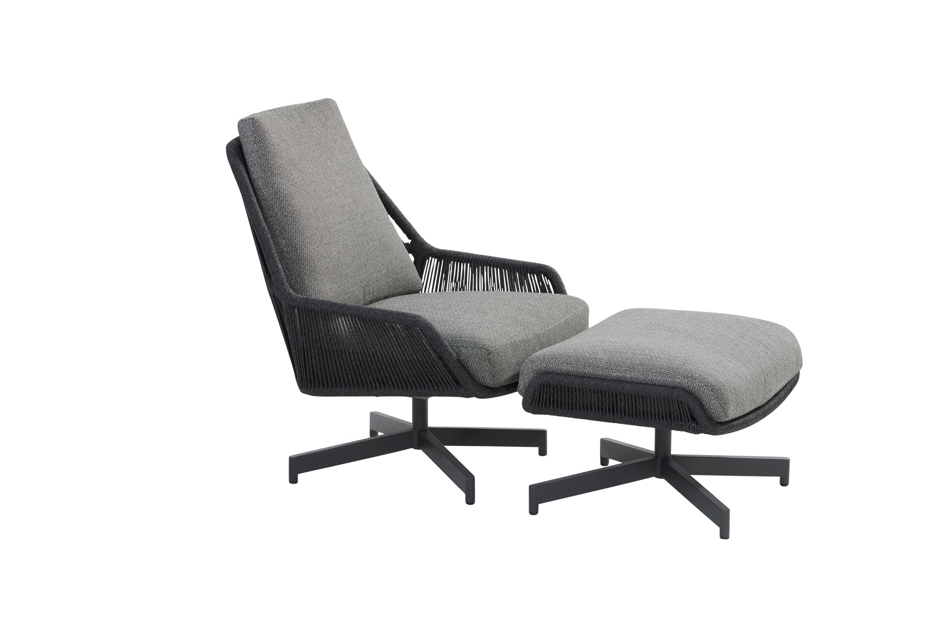 Primavera living chair Anthracite with footstool