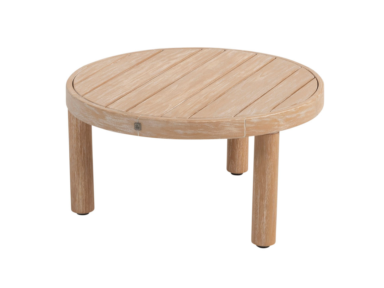 Sem coffee table brushed teak round 60 x 32 cm