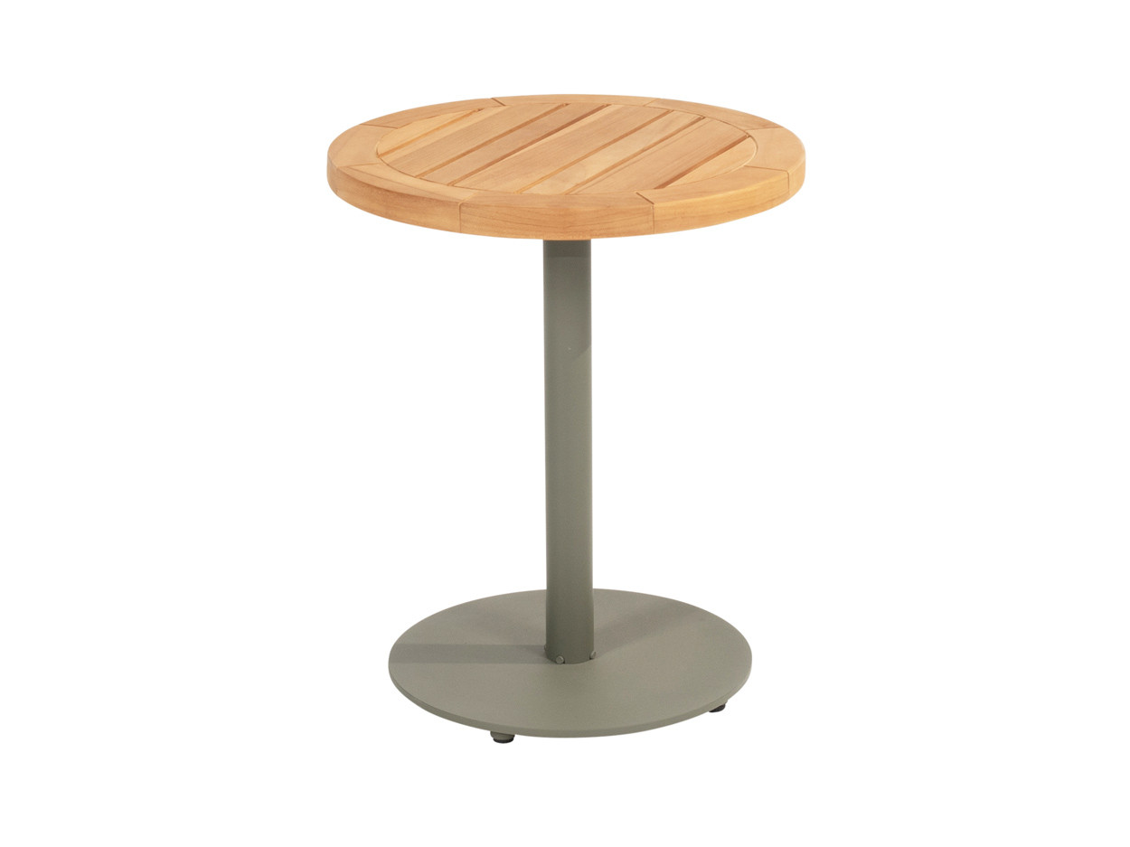Volta natural teak side table central leg olive 45 X 55 cm
