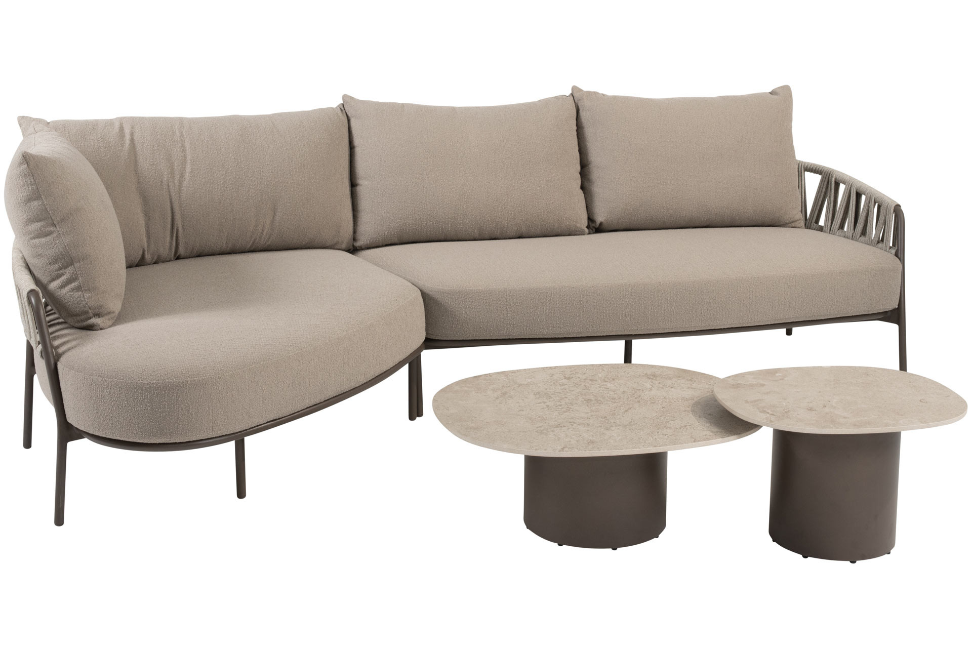 Calma chaise-longue loungebank met Sofie coffeetables