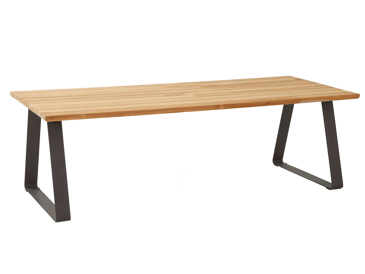 Hoorzitting diep Ingang Basso teak aluminium anthracite tuintafel 240 x 100 cm