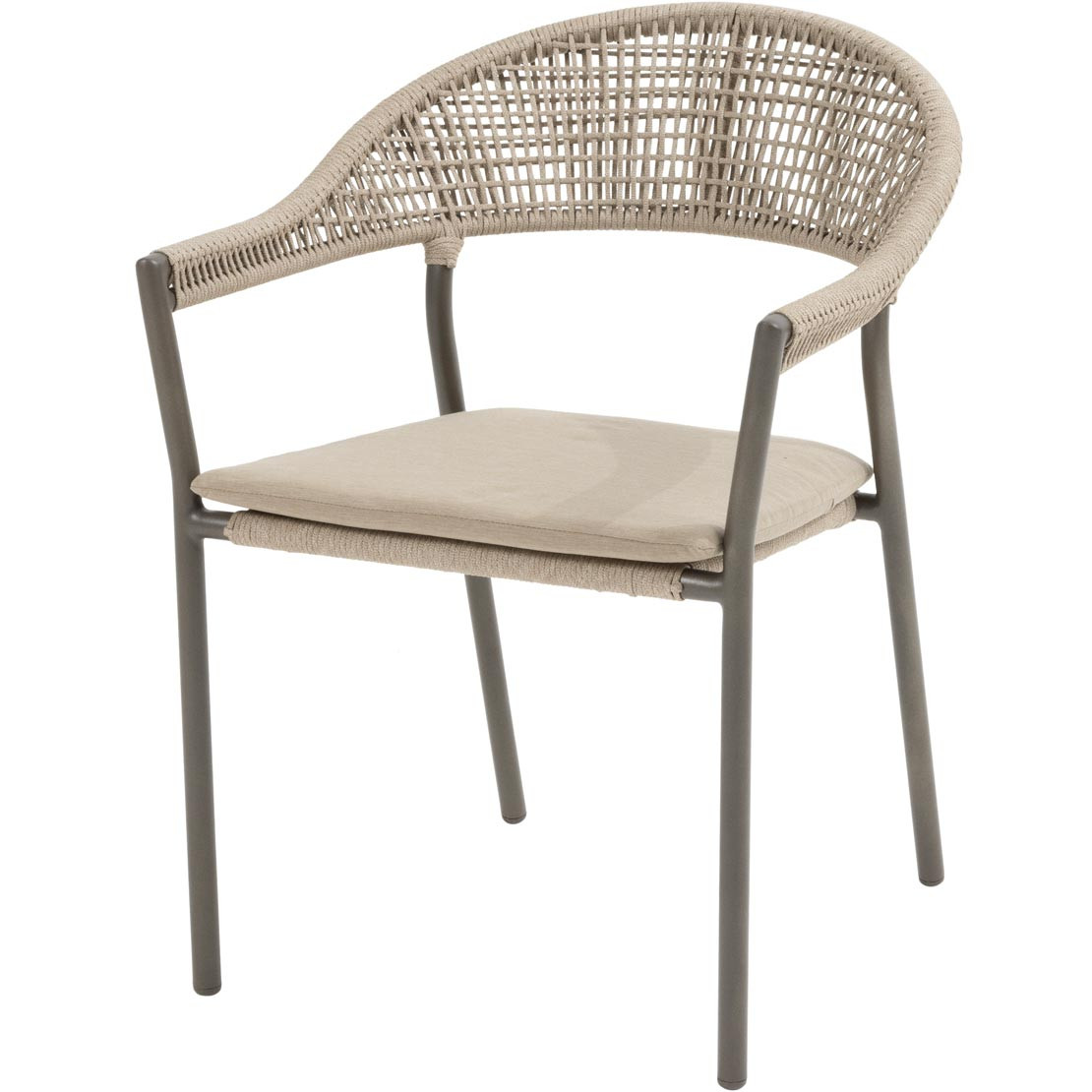 Sienna stacking dining chair terre with cushion