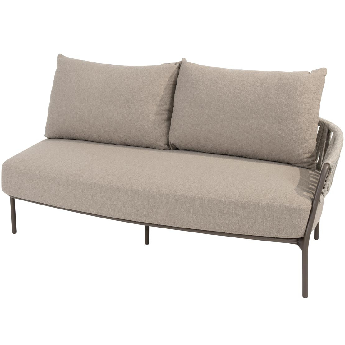 Calma 2.5 seater bench left arm terre with 3 cushions