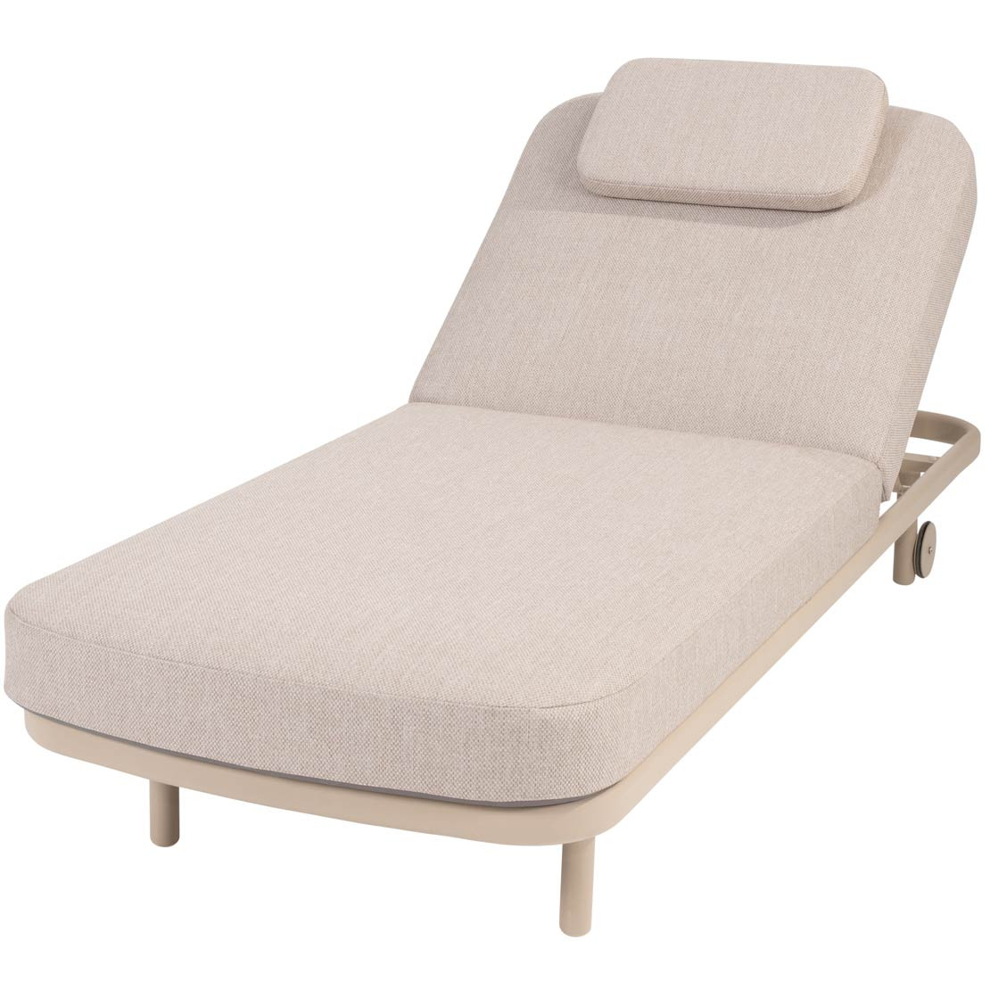 Milano sunbed latte with cushion and headrest