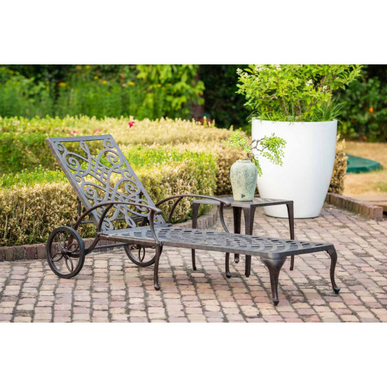 Pavia bronze ligbed met wiel