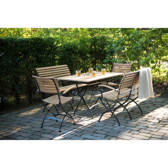 Bellini folding bench 2-seater with teak arms