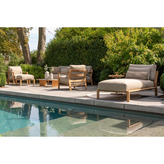Lucas coffee table natural teak 120 x 60 x 30 cm ceramic terrazzo