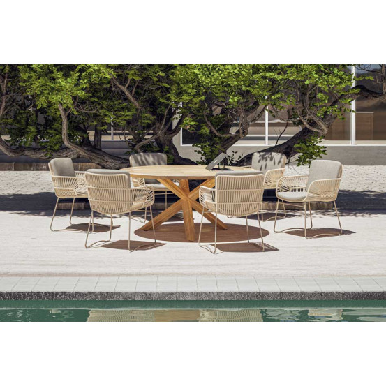 Murcia dining chair Latte with 2 cushions
