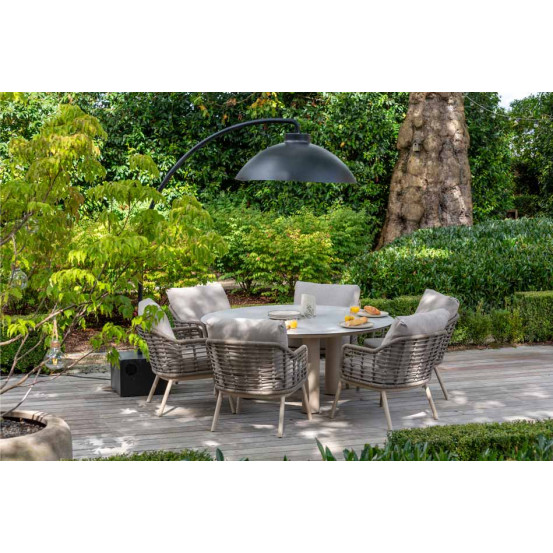 Puglia low dining chair latte with 2 cushions