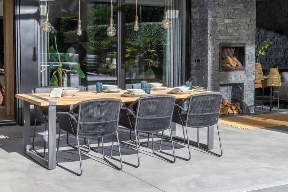 liter Ellendig Ass Alto teak aluminium anthracite tuintafel 240 x 100 cm