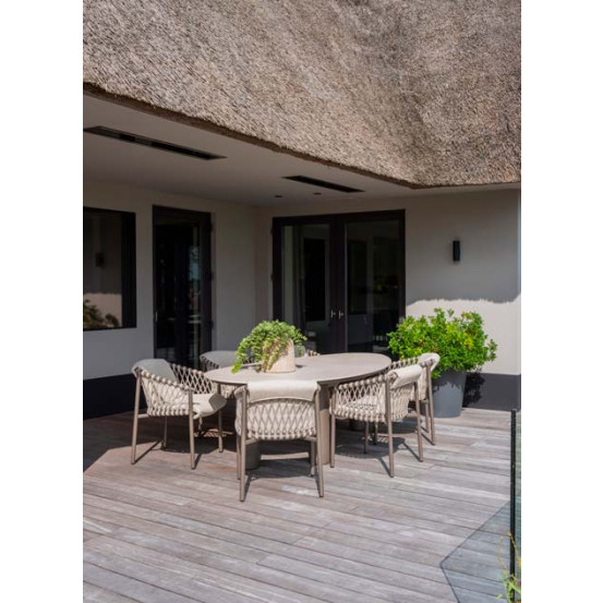 Allora dining chair terre with seat and back cushion