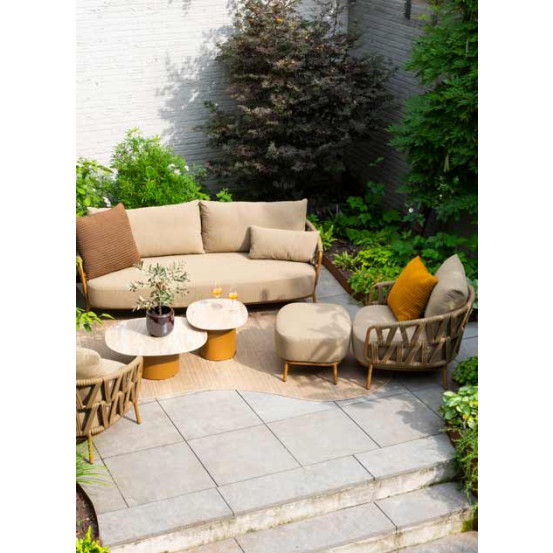 Biarritz footstool amber with cushion