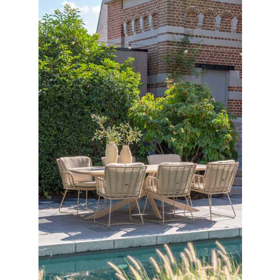 Fabrice dining chair latte with 2 cushions