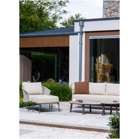 Florence terre stoel-bank loungeset met footstool