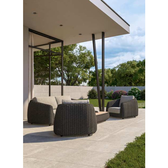 Saint-Tropez living chair anthracite with 2 cushions