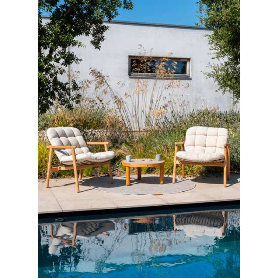 Samos lazy chair terre natural teak with cushion