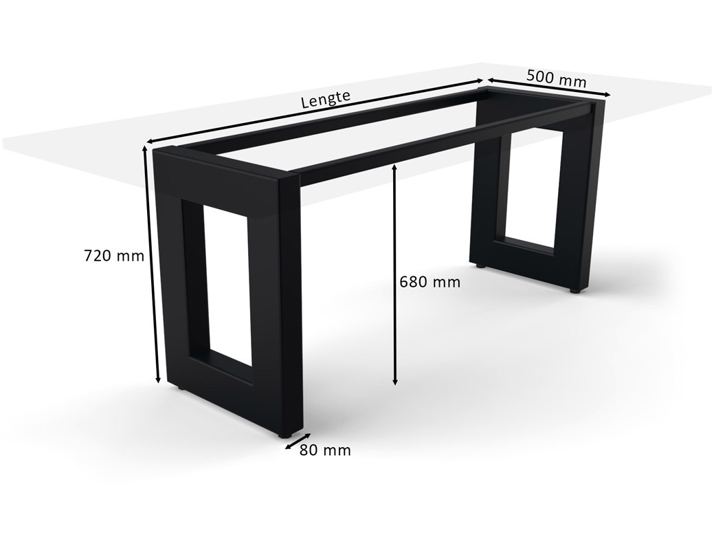 Afmetingen Tafelonderstel Matera