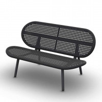 Skate Alu Deep Seating Chair 2-Seat Alu Charcoal Mat Open Weaving