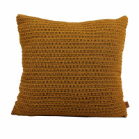 Knitted pillow caramel 60 X 60 cm