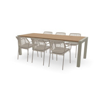 Rechthoekige Guariuba Guariuba 900 mm breed tafel Zijliggers met Barista stoelen