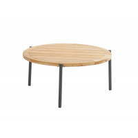Yoga coffee table Anthracite Natural teak 73 cm (H35)