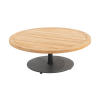 Volta natural teak coffee table central leg Anthracite 80 x 30 cm