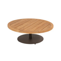 Volta natural teak coffee table central leg terre 80 X 30 cm