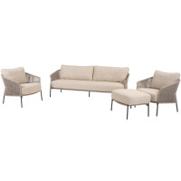 Florence terre stoel-bank loungeset met footstool