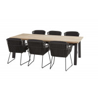 Vitali anthracite dining set with Derby table 240x100