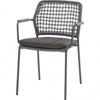 Barista stacking chair Blue with cushion