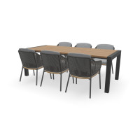 Rechthoekige houten Guariuba 1000 mm breed tafel Zijliggers met Ravello stoelen