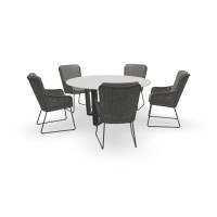 Ronde Dekton Rem tafel Milano met Wing stoelen