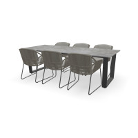 Rechthoekige Dekton Orix tafel Savona met Accor stoelen