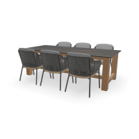 Rechthoekige Dekton Laurent tafel Serra Guariuba met Ravello stoelen