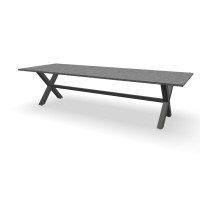 Rechthoekige granieten Steel Grey tafel Kruispoot