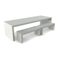 Betonlook tafel Lars met twee banken