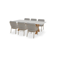 Tafel Dekton Uyuni, onderstel Kruispoot en Como stoelen