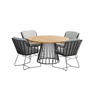 Fabrice anthracite dining set with Ambassador boulevard table
