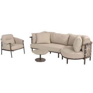 Ezra loungebank met loungestoel en Boaz coffeetable