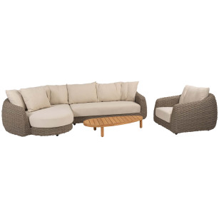 Maxime chaise-loungeset met stoel en Finn coffeetable