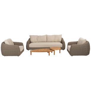 Maxime stoel-bank loungeset met Finn coffeetables