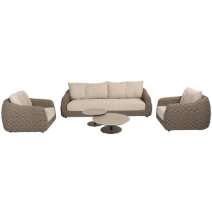 Maxime stoel-bank loungeset met Boaz coffeetables