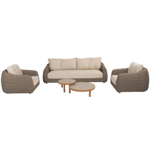 Maxime stoel-bank loungeset met Finn ceramic coffeetables
